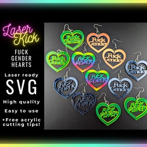 **Fuck Gender SVG-Datei, Queer Schmuck, Glowforge Dateien**