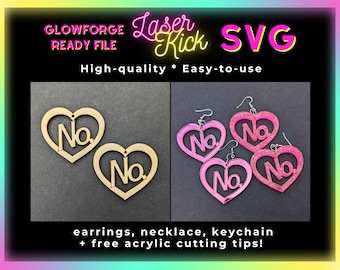 Heart No SVG Digital Download Doll Font Funny Earring