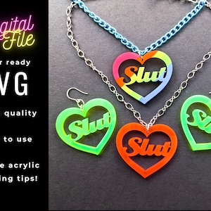 Schlampe Schmuck SVG, Glowforge digitaler Download Datei, niedlich, frech, Lasercutting Laser Cut