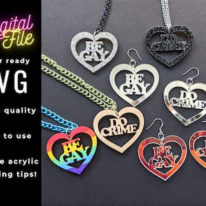 Be Gay Do Crime SVG-Datei, Queer Schmuck, Glowforge-Dateien