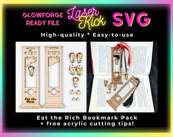 Guillotine Bookmark SVG Bundle Book Mark Digital Download Eat The Rich