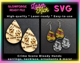 True Crime SVG Digital Download Halloween Earrings
