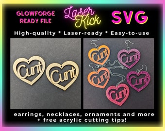Cunt SVG Digital Download Doll Font Funny Earring