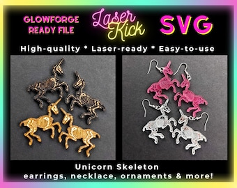 Unicorn Skeleton SVG Digital Download Halloween Laser Cut File