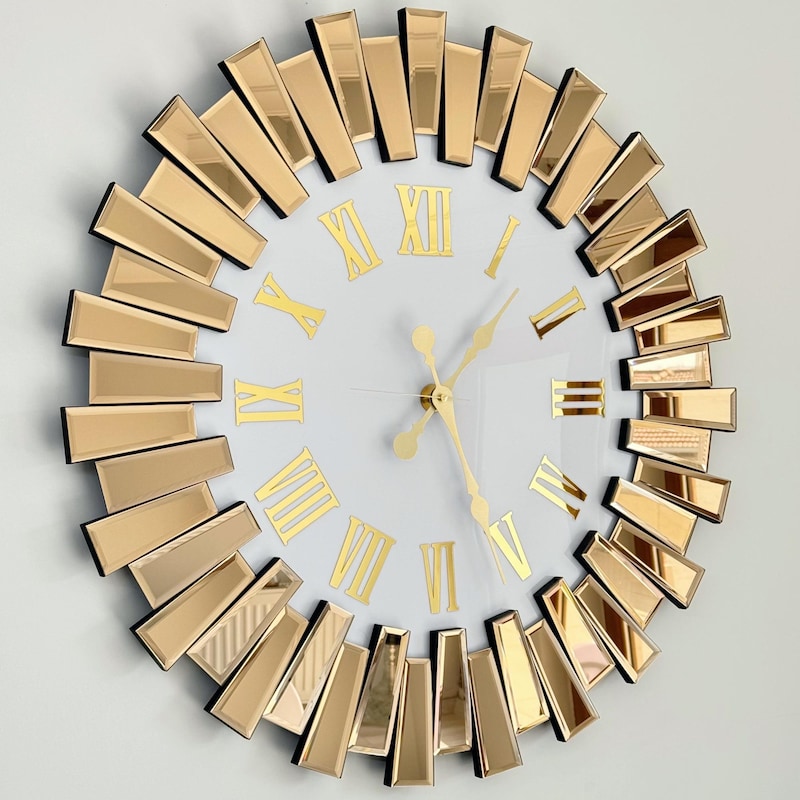 Leike extra large wall clockssilent little tickingbattery operated vintage round modern wood wall clock for living room