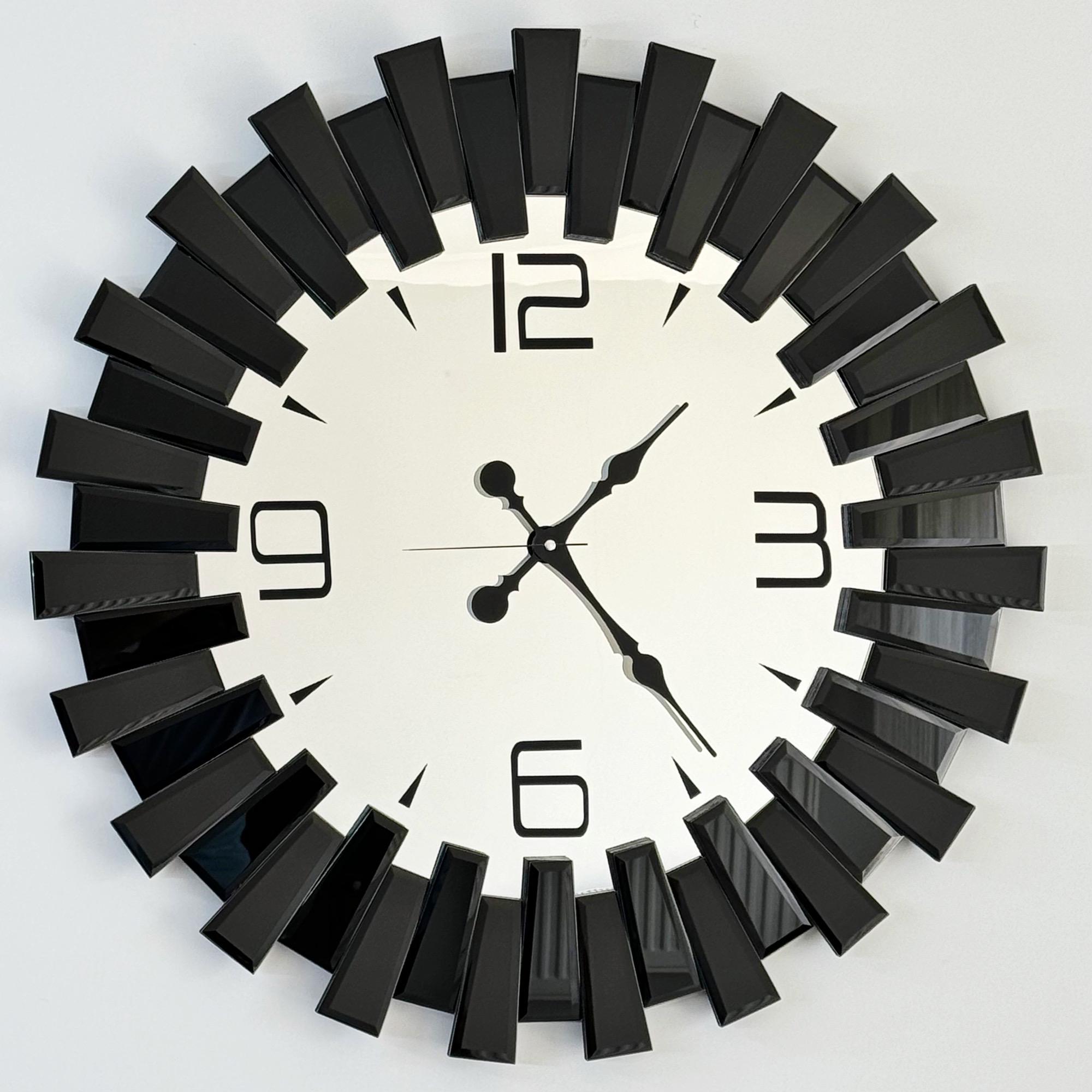 Luxury Design Black Wall Clock and Wall Decor, Modern Oversized Wall Clock, Black Wall Art, Wall Clock for Office and Home, Gift Wall Clock