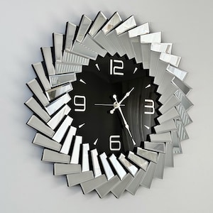 Gray and Black Extra Large and Medium Wall Clock Wall Decor for Luxury and Modern Homes, Fantastic Gift for Friend&#39;s Home, Oversized Clock