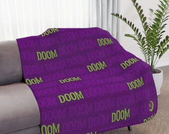Doom Song Sherpa Blanket, Invader Zim Cartoon Nostalgic Cozy Winter Blanket