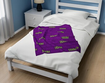 Invader Zim Inspired, Doom Song Velveteen Plush Blanket, 90s Cartoon Blanket