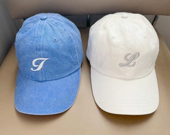Custom Embroidered Hat, Vintage Baseball Cap, Garment Washed Dad Hat, Gift for New Dad, Grandpa est year Cap, Holiday Gift