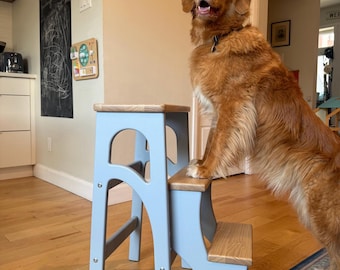 Wood Stepladder, Kitchen Step Stool, Wooden Ladder, Library Steps, Dining Chair, Gray Blue, Plant Stand, Sage Green