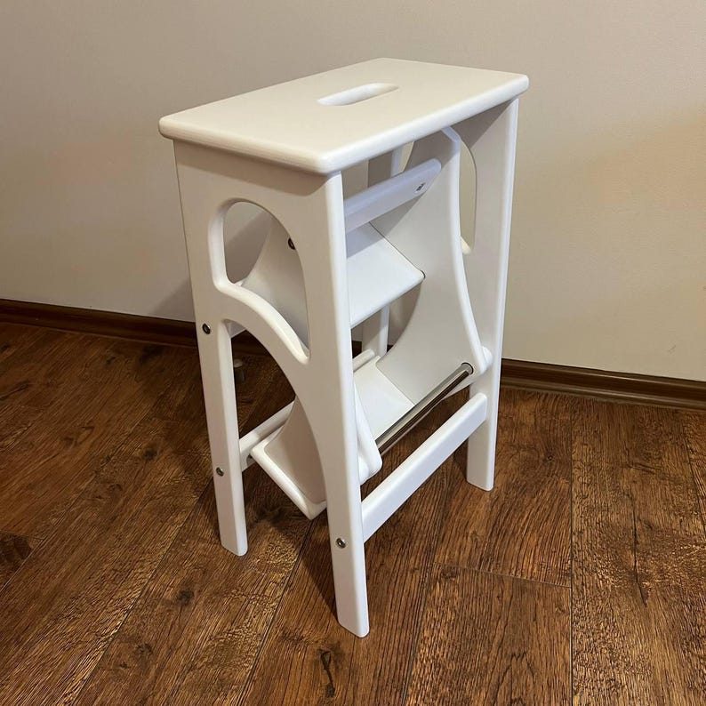 Stepladder, Wooden Stool, Library Ladder, Kitchen Folding Step Stool ...