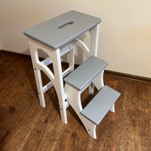 Stepladder, Kitchen Step Stool, Natural Oak Folding Step Ladder, Dinning Chair, Vintage Step Stool, Library Steps, Wenge Wooden Stool Ladder