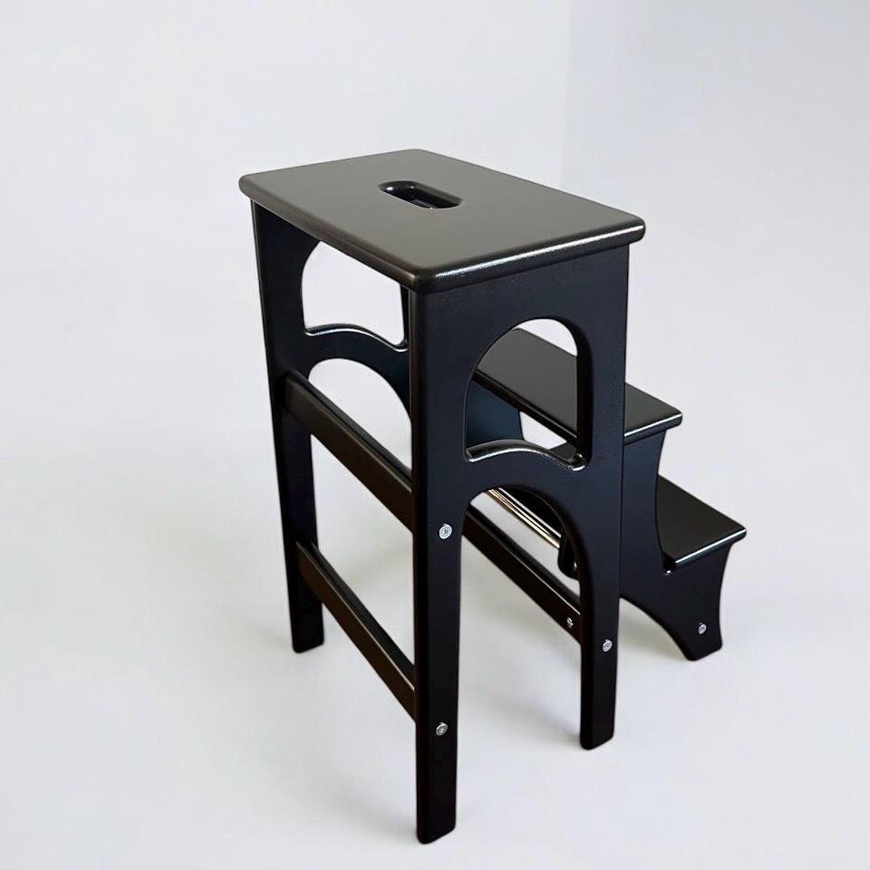 Stepladder, Kitchen Step Stool, Wooden Library Ladder Chair, Sage Green ...