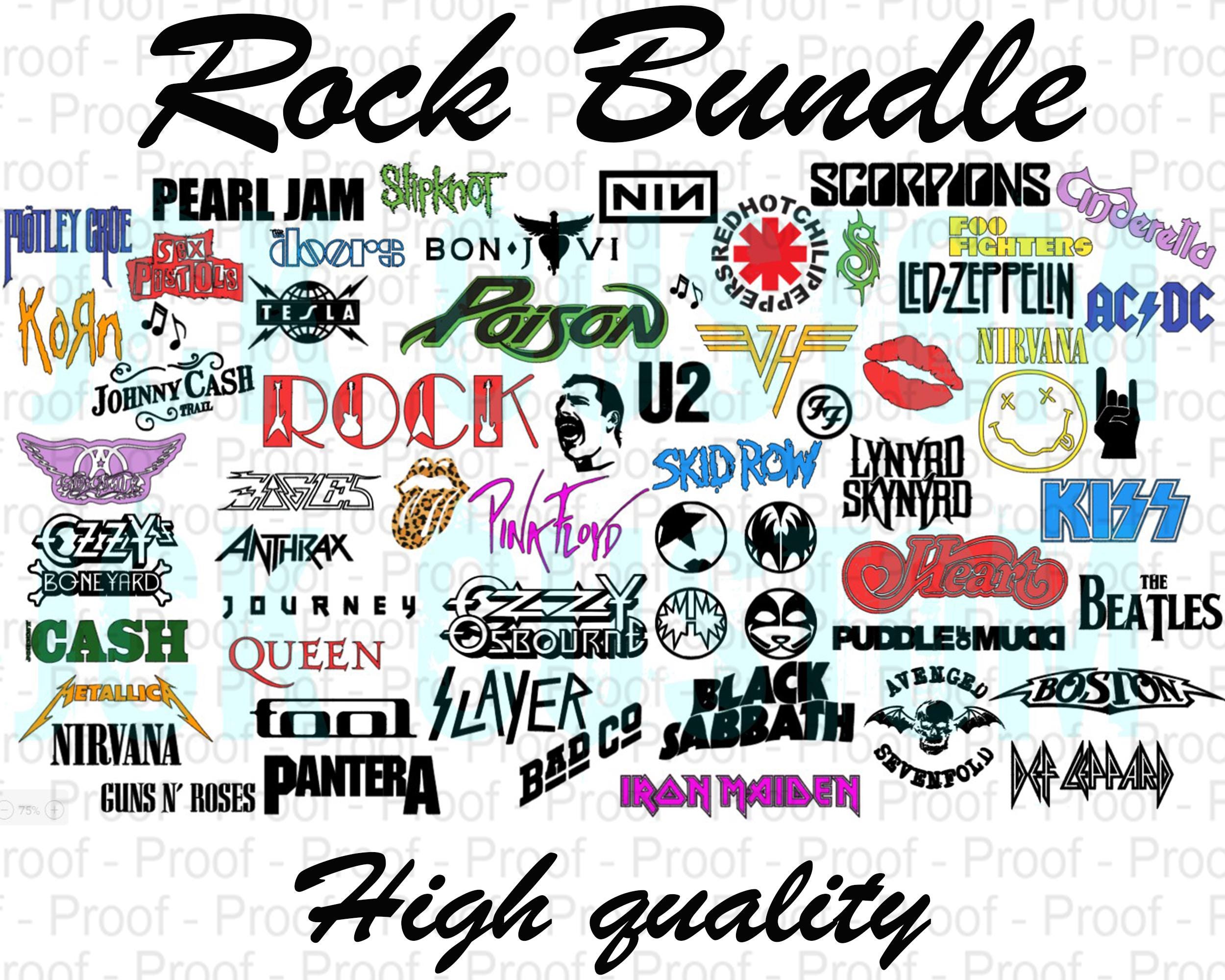 Rock Band SVG PNG Bundle, Rock Music, Heavy Metal, Rock and Roll ...