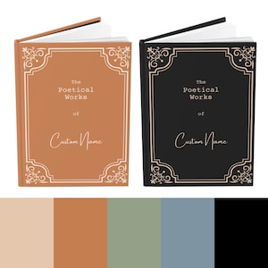 Journal de poésie personnalisé, livre de poèmes personnalisé pour écrivains, créatifs, carnet de poésie A5 avec nom personnalisé, cadeau pour poète