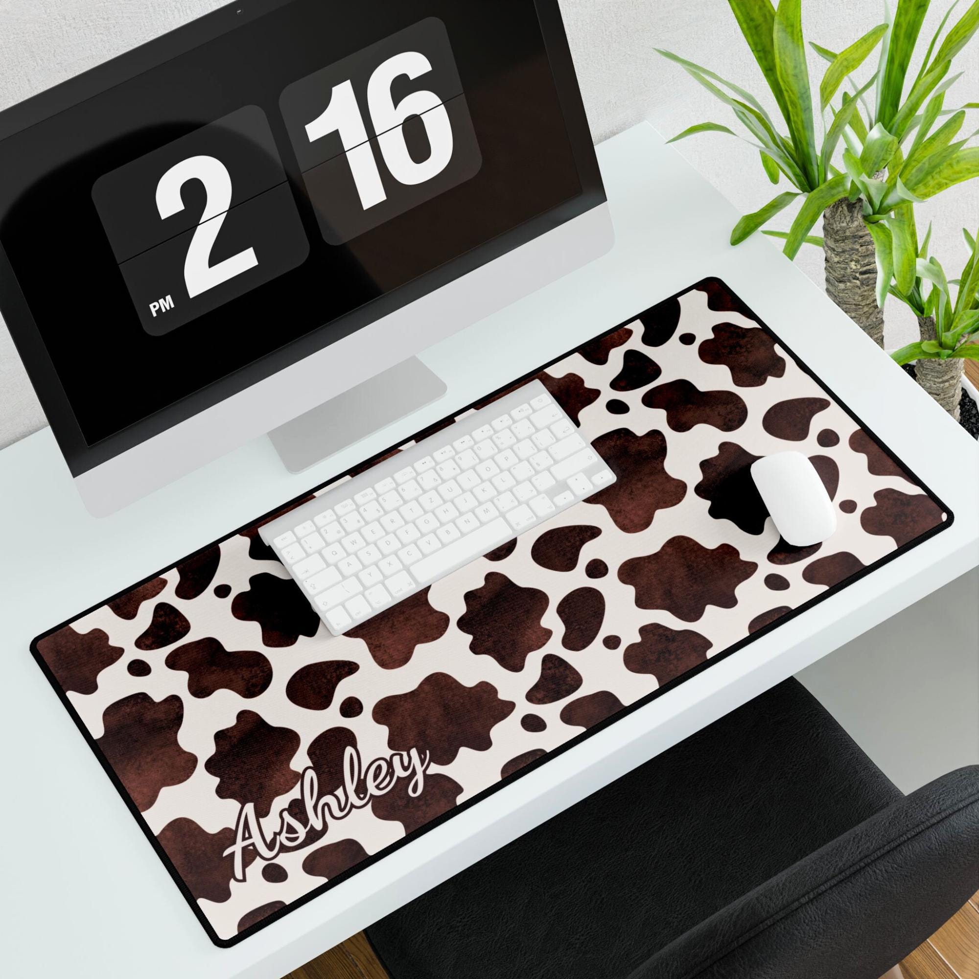 Custom Cow Print Desk Mat: Personalized Desk Pad - Etsy