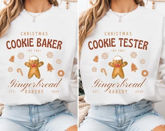 Cookie Baker-tröja: Matchande pepparkaks-tröjor med julmotiv