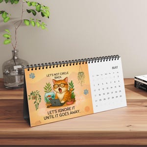 Funny Cat Desk Calendar 2026: Sarcastic Demotivational Office Gift