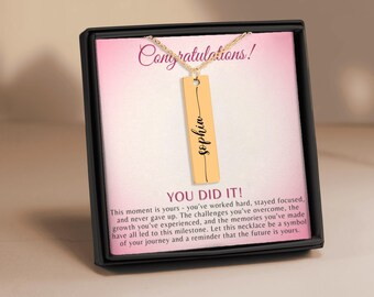 Personalized Name Graduation Necklace: Engraved Pendant Gift