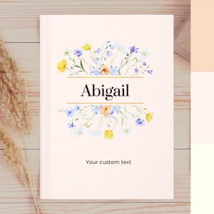 Personalisierte Wildblumen-Zeitschrift: Benutzerdefiniertes Hardcover-Notizbuch mit Blumenmuster