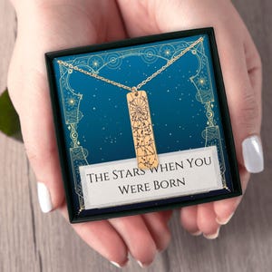 Benutzerdefinierte Sternkarte Halskette, Gravur personalisierte Nachthimmel Halskette, Datum und Ort Halskette, Geburtstagsgeschenk, himmlische Halskette