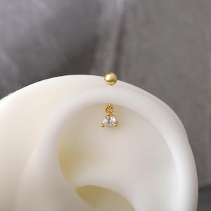 S925 Helix Earrings Stud, 18g Helix Piercing Jewelry, 6.5mm Cartilage Stud, Vertical Helix Ring, Tagus Helix Conch Dangle Earring Stud