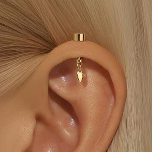 S925 Helix Earrings Stud, 18g Helix Piercing Jewelry, 6mm Cartilage Stud, Vertical Helix Ring, Tagus Helix Conch Dangle Earring Stud