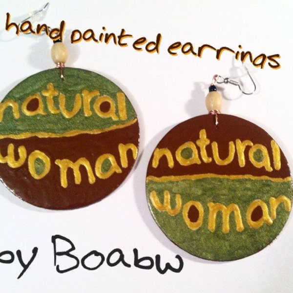 Natural Woman Earrings (Hand Painted Earrings)  BOABW’S STATEMENT EARRINGS