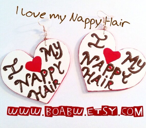 I Love My Nappy Hair Earrings Natural Hair Earrings Etsy