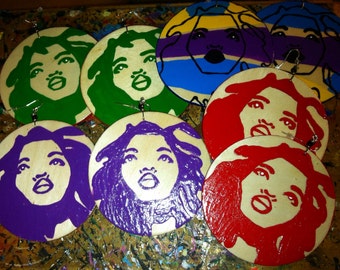 Ms Hills Long Locs Earrings (Hand Painted Earrings) Hip Hop Female Artist