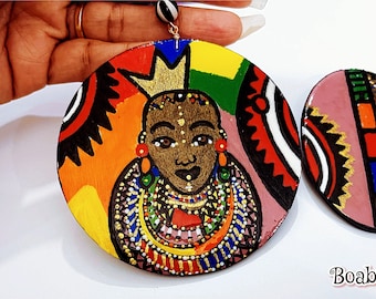 Crown Godis (Hand Painted Earrings) Kenya Maasai South/East African indigenous Earrings BOABW