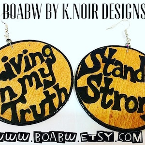 Living Truths Strong Earrings Handmade (Hand Painted Earrings)