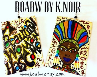 A Beautiful Woman has Come (Carbon Nefertiti) Earrings