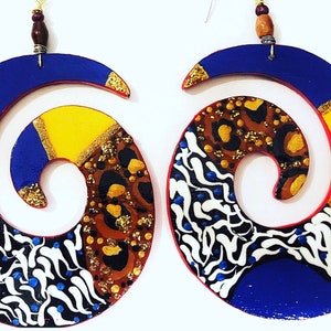 Unity's Culture Royal Culture Earrings (Hand Painted Earrings) Wearable Art BOABW ORIGINAL Design