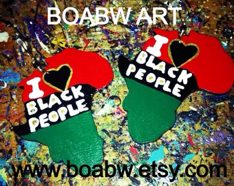 Pendientes africanos pintados a mano: joyería panafricana afrocéntrica