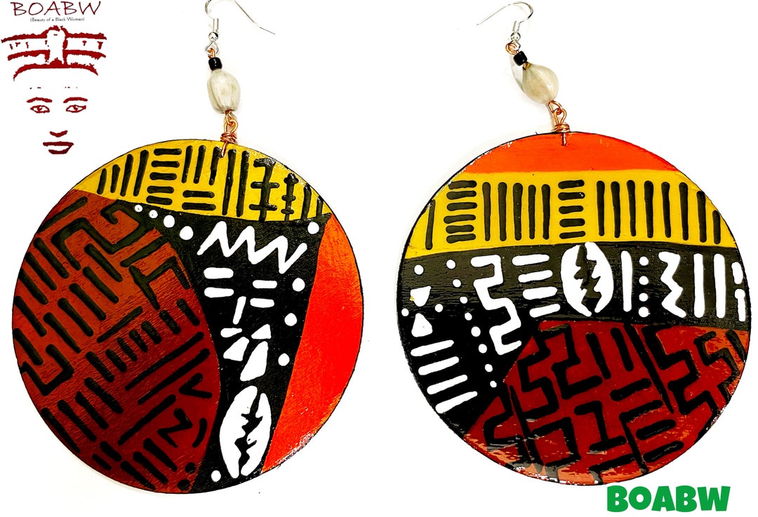 Unitys Mudcloth is Fashion Earrings Boabws Original Designs Afrocentric