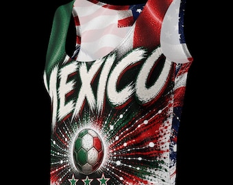 Dual Mexico & USA Fußball Crop Tank Top für Frauen