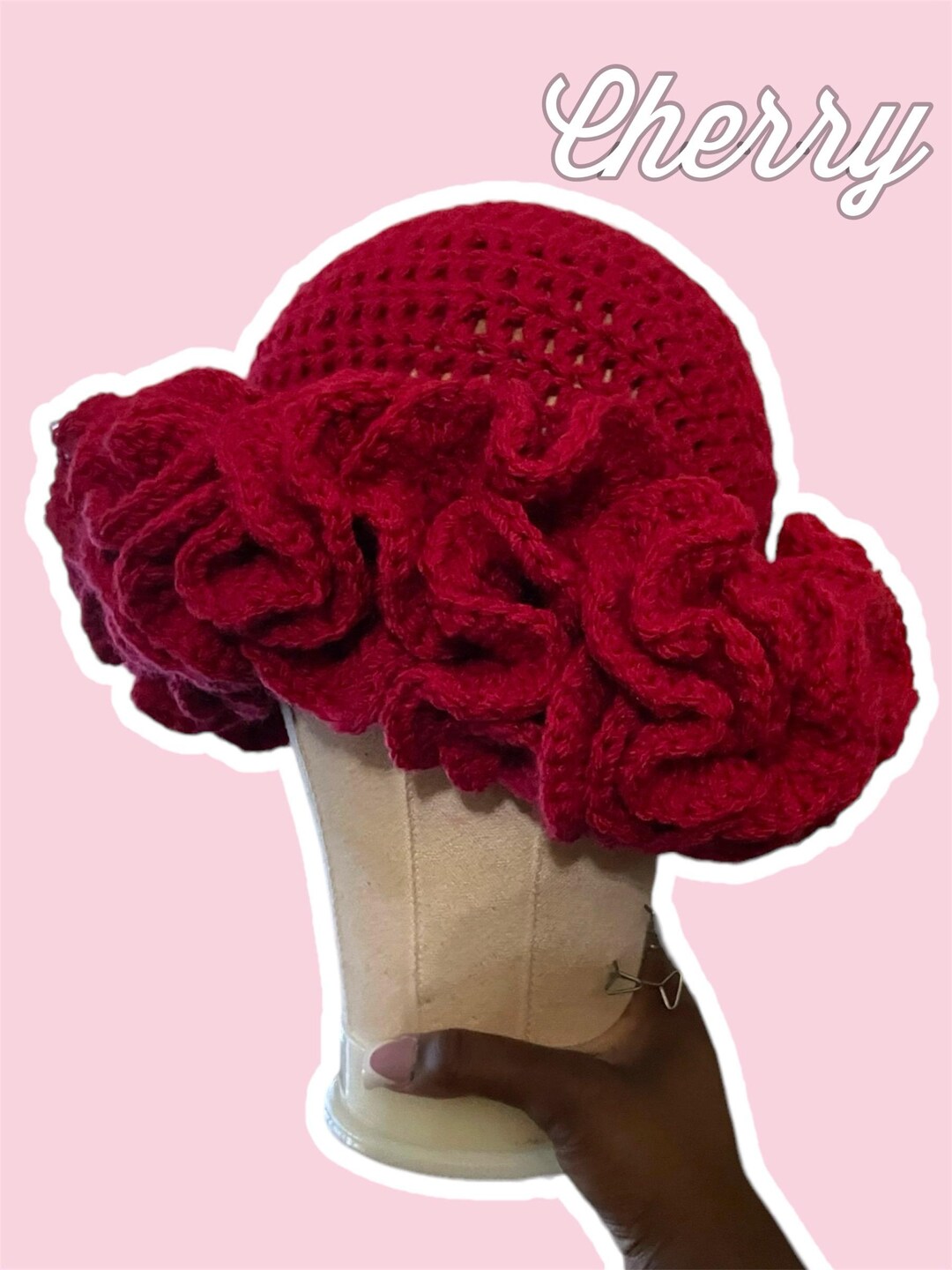 Hat Ruffles Red Red Ruffle Hat (cherry) - Etsy