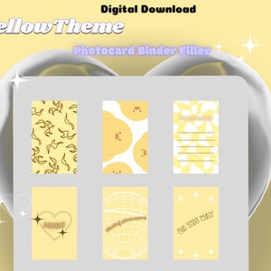 Kpop photocard binder filler (yellow theme)