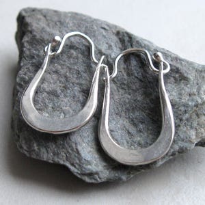 Artisan Hammered Sterling Silver Mini-Hoops, Handmade Hoop Earrings by Liz Blanchflower