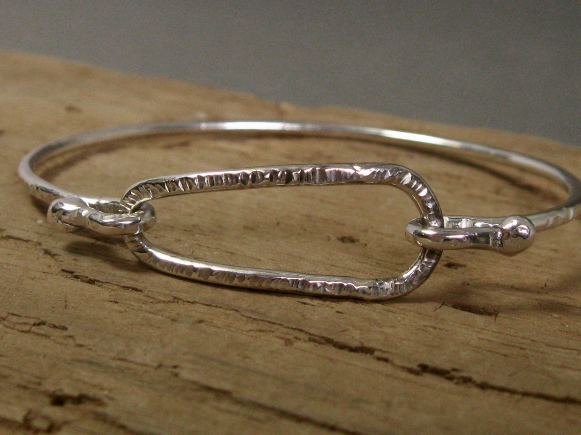 Sterling Silver Handcrafted Asymmetrical Latch Bracelet Etsy
