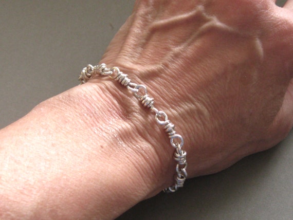 Sterling Silver Heavy Link Handmade Specialty Chain Bracelet, Unique Artisan Wrapped Wire Bracelet in 2 Finishes, Women's Jewelry, - Etsy Sterling Silver Heavy Link Handmade Specialty Chain Bracelet, Unique Artisan Wrapped Wire Bracelet in 2 Finishes, Women's Jewelry, - Etsy