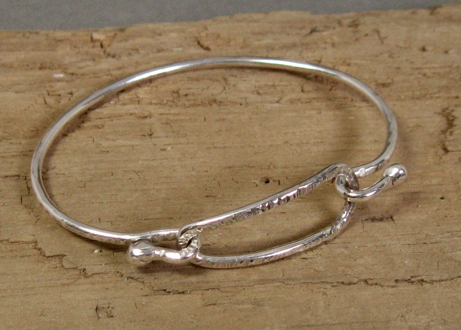 Sterling Silver Handcrafted Asymmetrical Latch Bracelet Etsy