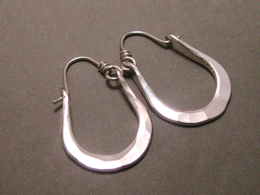 Artisan Hammered Sterling Silver Hoops, Handmade Hoop Earrings by Liz ...