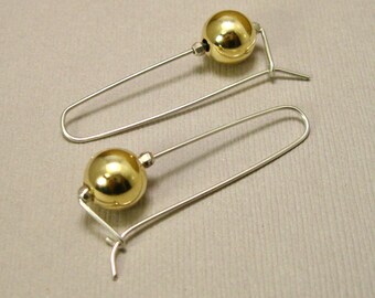 Handmade Gold Filled Bead Sterling Silver Threader Earrings