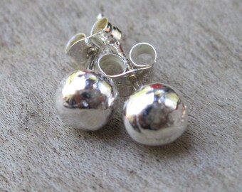 ON SALE - Sterling Silver Studs, Small Sterling Post Earrings, Artisan Sterling Post Earrings