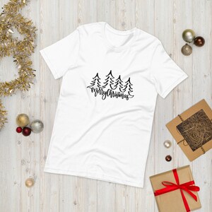 Merry Xmas T-Shirt, Christmas Trees, Holiday Gift, Christmas Sports Wear, Unisex T, Merry Christmas, Gift for Christmas Lover, Seasonal Wear