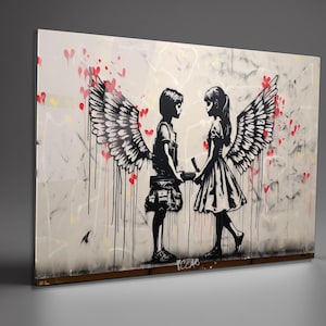 Banksy Tempered Glass Wall Art: Extra Large Abstract Panoramic Decor