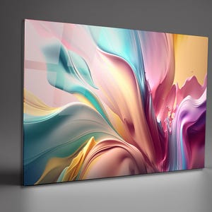 Abstract Tempered Glass Wall Ar Colorful Wall Decor Print, Extra Large Glass Wall Art Wall Hangings Colorful Wall Art,Housewarming gift